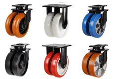 A collection of Twin Wheel Castors